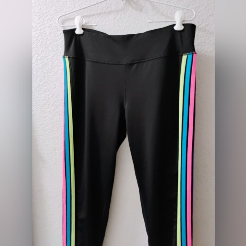 Black Leggings with Colorful Stripes